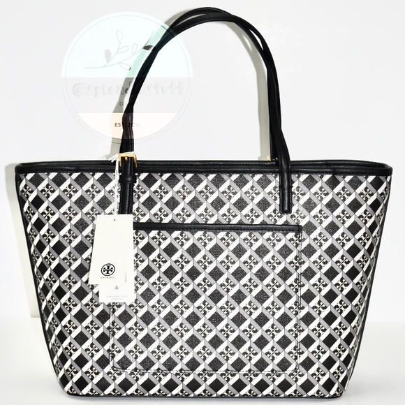 TORY BURCH Crossbody/ Tote Bag Geo Logo Zip Closure - Picture 6 of 14